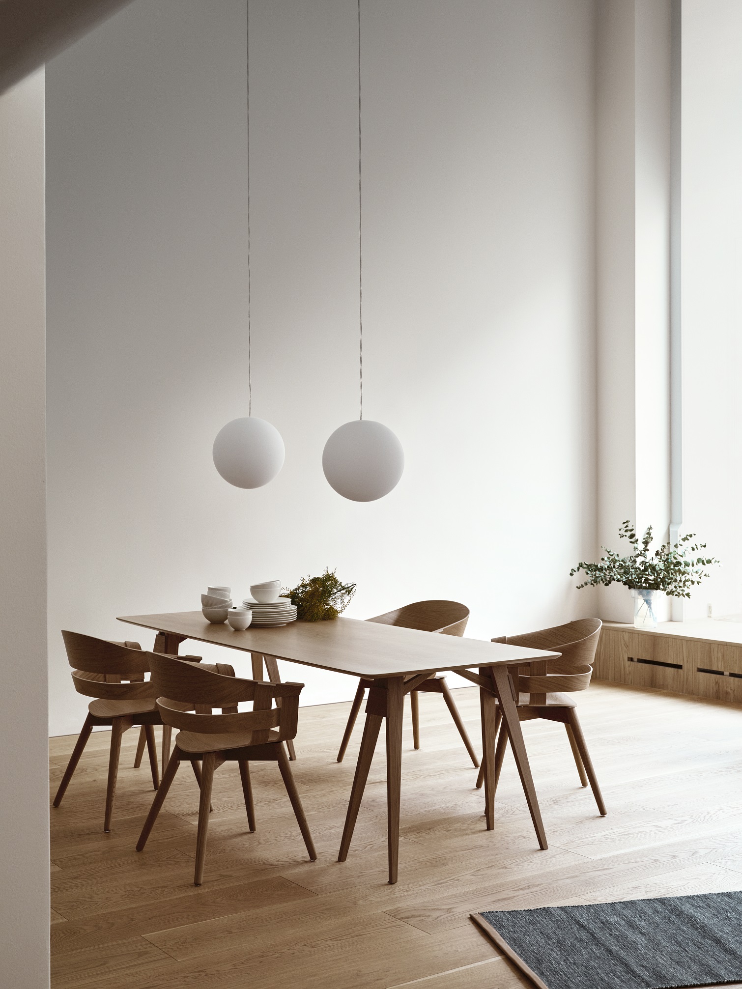 Suspension Lamp Luna Design House Stockholm Medium White 40 cm